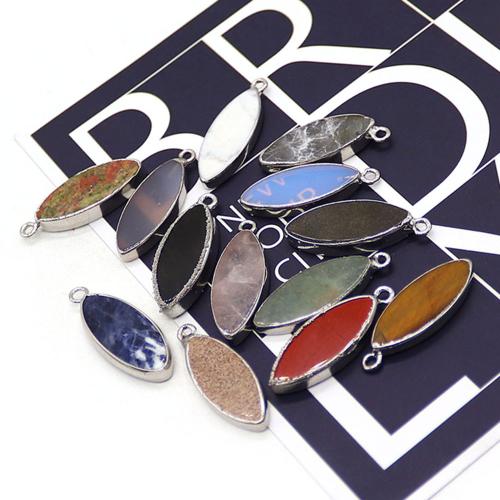 Gemstone Jewelry Pendant, Natural Stone, with Zinc Alloy, plated, DIY 