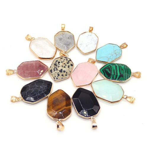 Gemstone Jewelry Pendant, Natural Stone, with Zinc Alloy, plated, DIY 