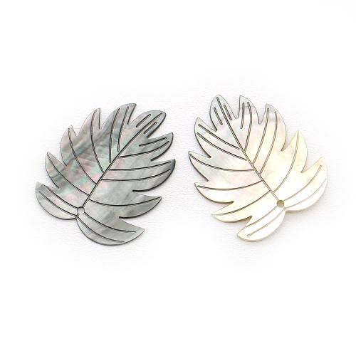 White Shell Pendant, Leaf, natural & DIY 