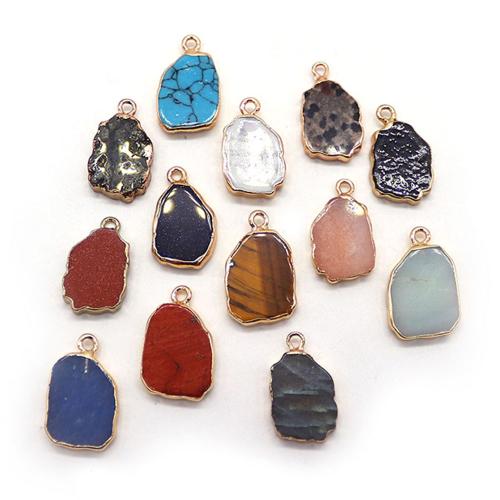 Gemstone Jewelry Pendant, Natural Stone, with Zinc Alloy, plated, DIY 