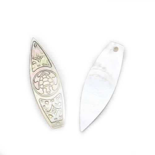 Black Lip Shell Pendant, Conical, Carved, natural & DIY 