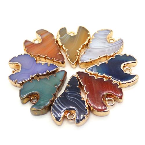 Gemstone Jewelry Pendant, Natural Stone, with Zinc Alloy, Heart, plated, DIY 