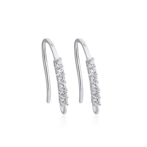 925er Sterling Silber Ohranhänger Zubehör, platiniert, DIY & verschiedene Stile für Wahl & Micro pave Zirkonia, earring drop component length 15-20mm, verkauft von Paar[