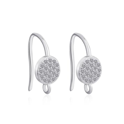 925er Sterling Silber Ohranhänger Zubehör, platiniert, DIY & verschiedene Stile für Wahl & Micro pave Zirkonia, earring drop component length 15-20mm, verkauft von Paar[