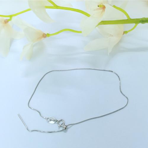 Argent sterling 925 Chaîne de Bracelet, DIY & réglable & chaîne de boîte, argent, 0.6mm Environ 23 cm, Vendu par PC[