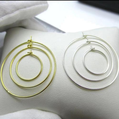 925 Sterling Silver Hoop Earring Components, Donut, DIY 