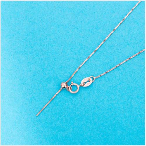 Argent sterling 925 collier de chaîne, DIY & réglable & chaîne de boîte, plus de couleurs à choisir, 0.6mm Environ 45 cm, Vendu par PC[