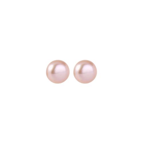 Argent sterling 925 boucle d oreille dormeuse, avec perle d'eau douce cultivée, Rond, Style coréen & normes différentes pour le choix & pour femme, plus de couleurs à choisir, Vendu par paire