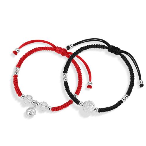 Argent sterling 925 Bracelet de couples, avec cordon de polyester, tressé & styles différents pour le choix & pour le couple Environ 6-10 pouce, Vendu par PC