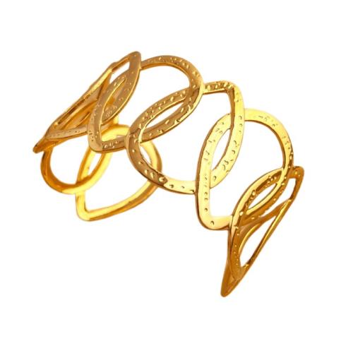 Acier inoxydable 304 bracelet manchette, Placage de couleur d'or, bijoux de mode & pour femme & creux, Vendu par PC