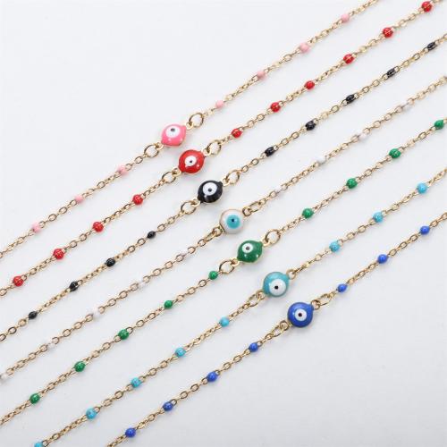 Acier inoxydable 304 bracelet, avec 5cm chaînes de rallonge, Plaqué or 18K, unisexe & styles différents pour le choix & émail, plus de couleurs à choisir cm, Vendu par PC