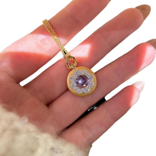 Brass Sweater Chain Necklace, with Glass, with 5cm extender chain, plated, fashion jewelry & for woman & with rhinestone Approx 40 cm 