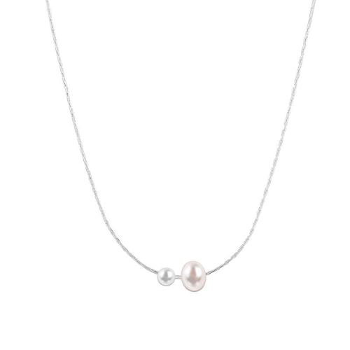 Brass Jewelry Necklace, with Glass Beads, with 5cm extender chain, plated, fashion jewelry & for woman Approx 40 cm 