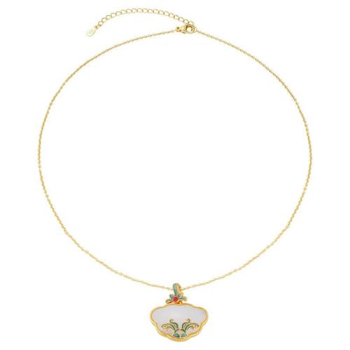 Brass Jewelry Necklace, with 5cm extender chain, plated, fashion jewelry & for woman Approx 40 cm 