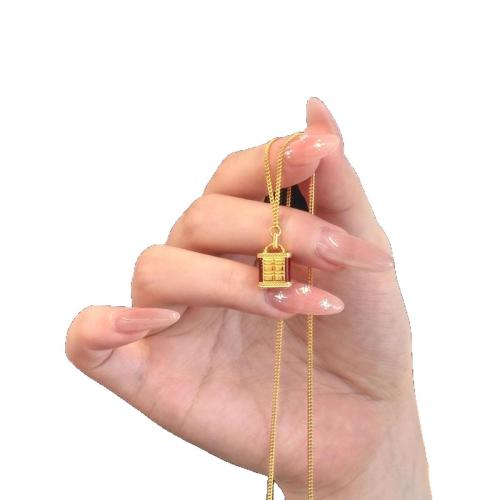 Collier en laiton fait à la main, avec 5cm chaînes de rallonge, Placage, bijoux de mode & pour femme & émail Environ 40 cm, Vendu par PC