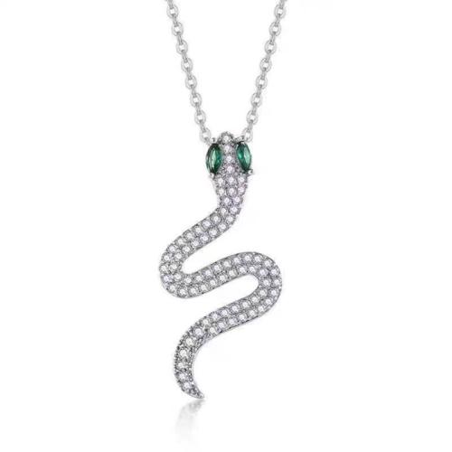 Collier en laiton cubique Zircon Micro Pave, avec zircon cubique, avec 5cm chaînes de rallonge, Placage, bijoux de mode & pour femme & avec strass Environ 40 cm, Vendu par PC