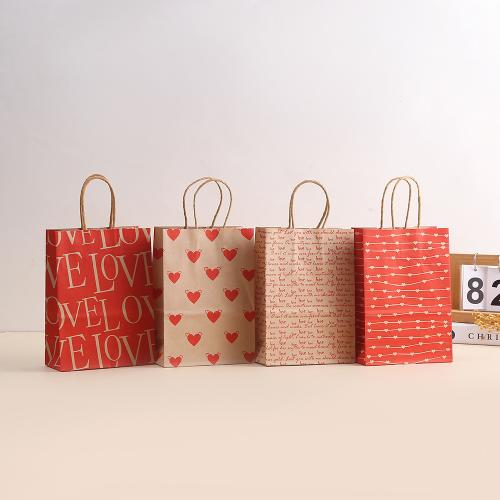 Bolsa de regalo, Kraft, Impresión, diverso tamaño para la opción, más colores para la opción, Vendido por UD