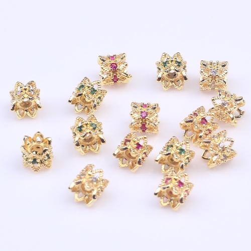 Brass Bead Cap, plated, DIY & micro pave cubic zirconia Approx 1.8mm 