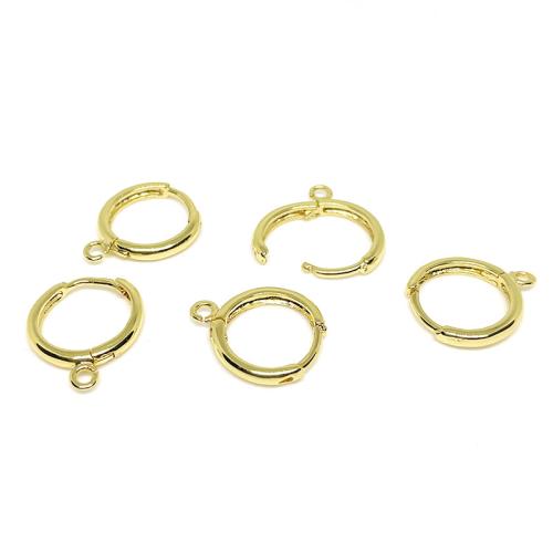 Brass Hoop Earring Components, plated, DIY 14mm 