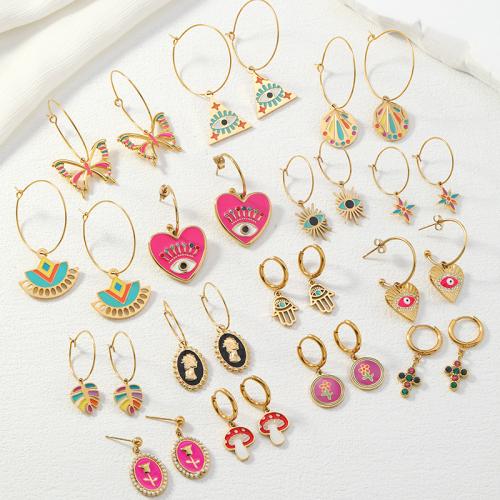 304 Edelstahl Hebel Rückseiten Ohrring, mit Kunststoff Perlen, goldfarben plattiert, Modeschmuck & Emaille & mit Strass, keine, verkauft von Paar