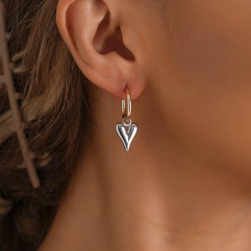 Boucles d'oreilles asymétriques, alliage de zinc, Placage de couleur d'or, bijoux de mode, argent, Vendu par PC