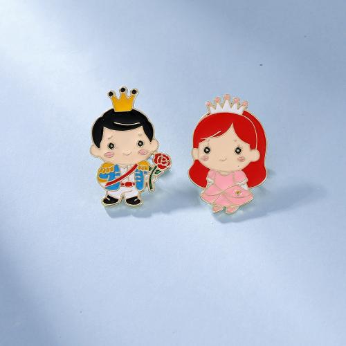 Broche émail, alliage de zinc, unisexe & styles différents pour le choix, doré, Vendu par PC