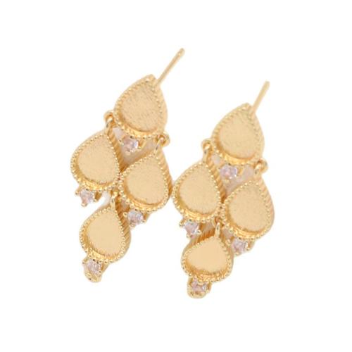 真鍮イヤリングド・ロッブ・コンポーネント, 銅, とともに キュービックジルコニア, メッキ, DIY & 異なるスタイルを選択, 売り手 ペア