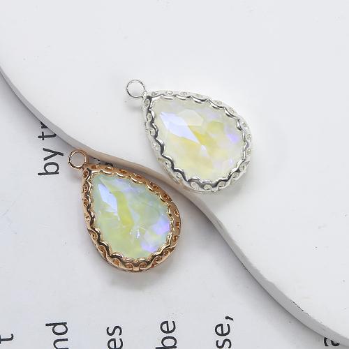 Resin Zinc Alloy Pendants, with Resin, Teardrop, plated, DIY 