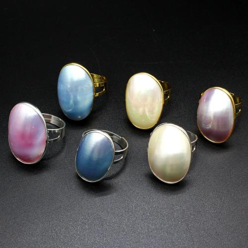 Zinc Alloy Finger Ring, with Mabe Pearl, plated, fashion jewelry [