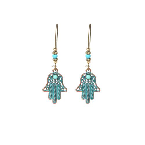 Zinc Alloy Drop Earring, with turquoise, plated, Bohemian style & for woman, earring length 40-80mm 