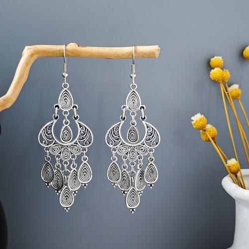 alliage de zinc Boucle d'oreille goutte, avec turquoise, Motif géométrique, Placage, style folk & styles différents pour le choix & pour femme, earring length 60-80mm, Vendu par paire