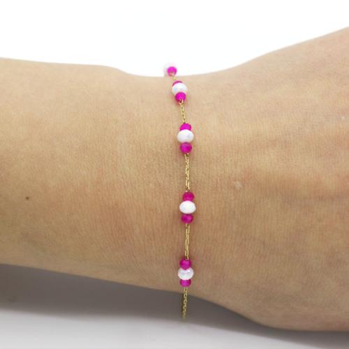 acero inoxidable 304 Pulsera, con Cristal, chapado en color dorado, Joyería, más colores para la opción, Vendido por UD