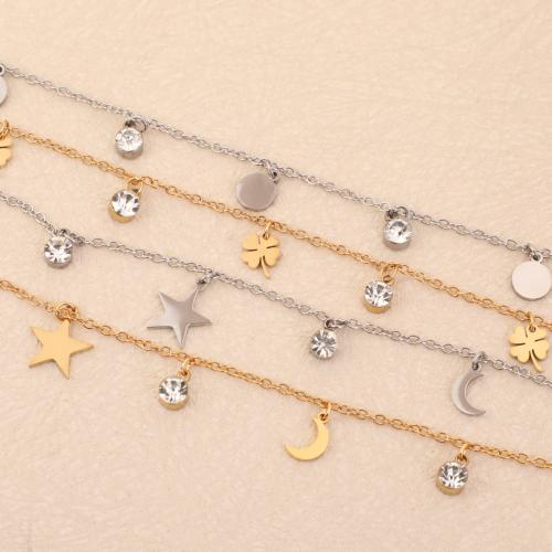 acero inoxidable 304 Pulsera, con diamantes de imitación, chapado en color dorado, Joyería, más colores para la opción, Vendido por UD
