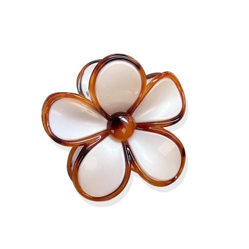 ヘアクロウクリップ, ABS(アクリロニトリル、ブタジエン 、スチレン)プラスチック, 花形, ハンドメイド, 異なるサイズの選択 & 女性用, 無色, 売り手 パソコン