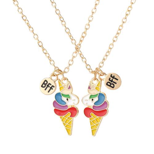 Enamel Zinc Alloy Necklace, plated, 2 pieces & for woman 