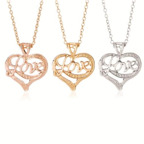 Rhinestone Zinc Alloy Necklace, plated, for woman & with rhinestone & hollow Approx 50 cm 