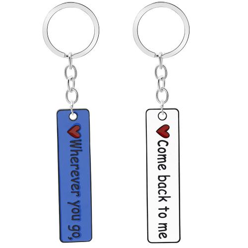 Enamel Zinc Alloy Key Chain, multifunctional & Unisex, original color 
