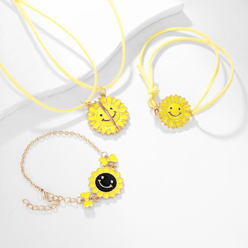 Conjuntos de joya de aleación de cinc de esmalte, aleación de zinc, con paño, chapado, Chica & diferentes estilos para la opción, dorado, Vendido por UD