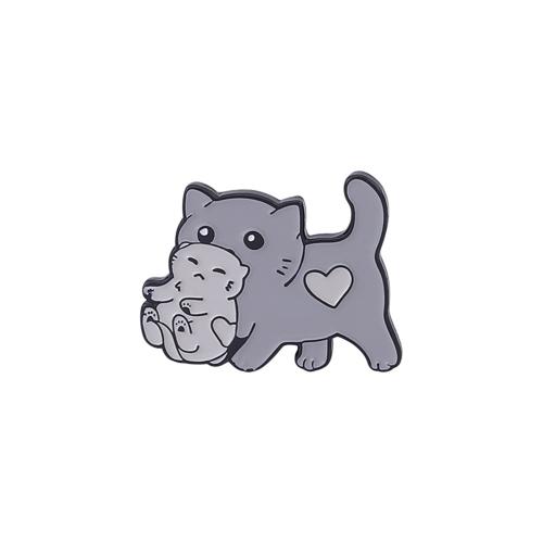 Broche émail, alliage de zinc, chat, unisexe, noire, Vendu par PC