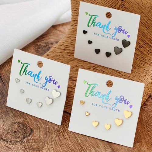 Boucle en acier inoxydable, Acier inoxydable 304, coeur, Placage, bijoux de mode, plus de couleurs à choisir, Vendu par paire