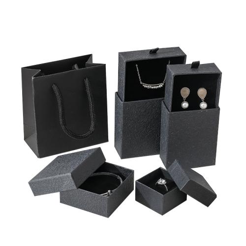 Caja Regalo, Cartón, con Esponja, diverso tamaño para la opción & diferentes estilos para la opción, Negro, Vendido por UD