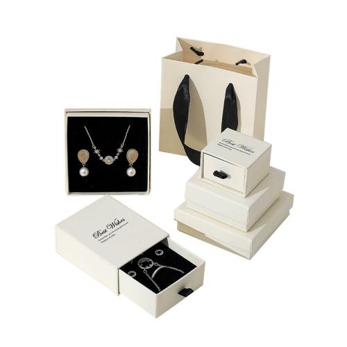 Boîte Cadeau de bijoux, carton, normes différentes pour le choix & styles différents pour le choix, blanc, Vendu par PC