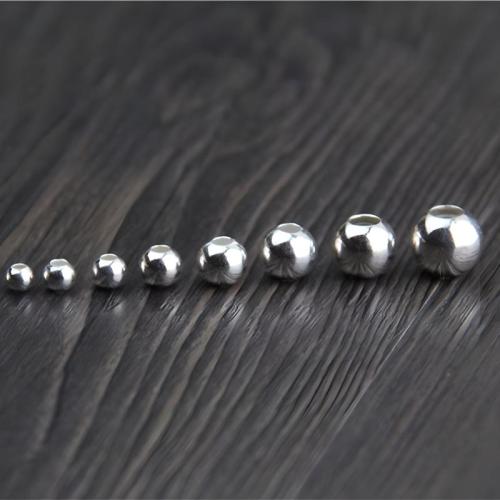 Sterling Silber Vintage Perlen, 925 Sterling Silber, rund, poliert, DIY & verschiedene Größen vorhanden, Silberfarbe, verkauft von PC