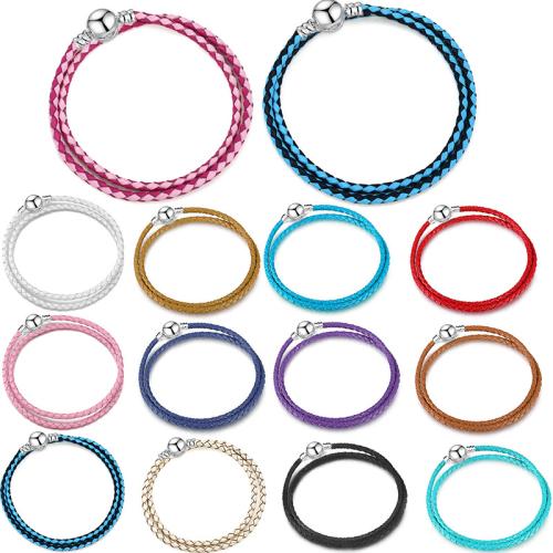 PU Leather Bracelet Cord, with Zinc Alloy, Double Layer & Unisex 