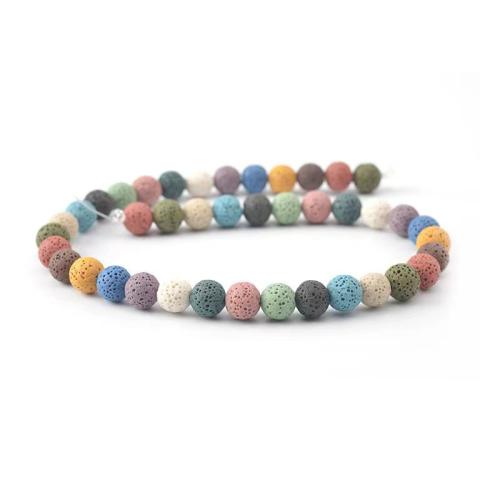 Perles de lave multicolor, lave volcanique, Rond, DIY & normes différentes pour le choix, plus de couleurs à choisir, Vendu par brin
