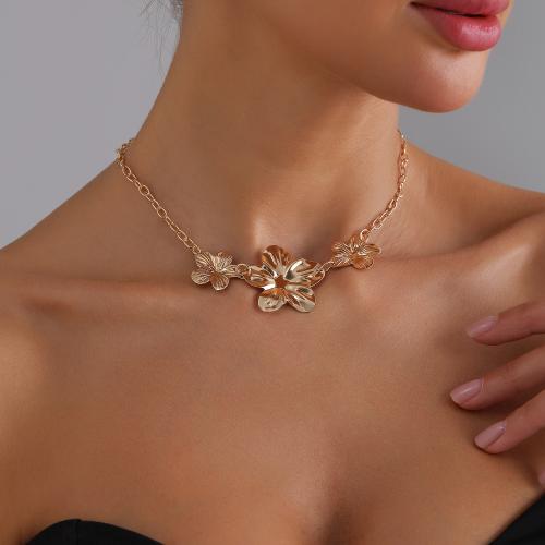 Zinklegierung Halskette, goldfarben plattiert, Modeschmuck, goldfarben, verkauft von PC[