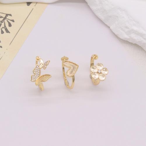 Anneau ajustable en laiton, Placage, DIY & styles différents pour le choix & pavé de micro zircon, Vendu par PC