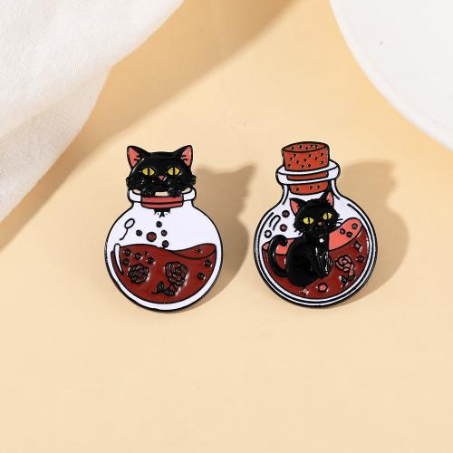 Broche émail, alliage de zinc, unisexe & styles différents pour le choix, noire, Vendu par PC