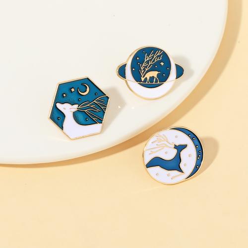 Broche émail, alliage de zinc, unisexe & styles différents pour le choix, doré, Vendu par PC