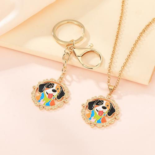 Enamel Zinc Alloy Necklace, plated, Unisex golden 